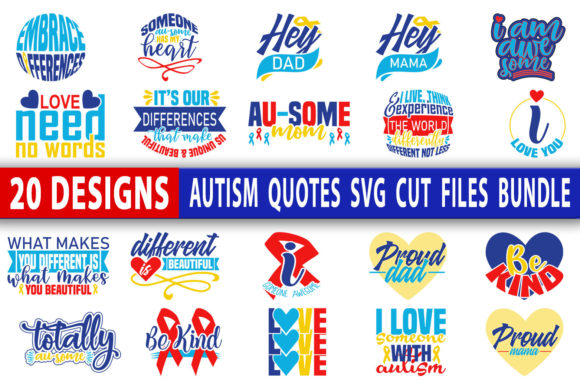 Autism Quotes SVG: Graphics for Crafts & Brands