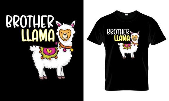 Brother Llama T-Shirt: Graphics & Print Templates