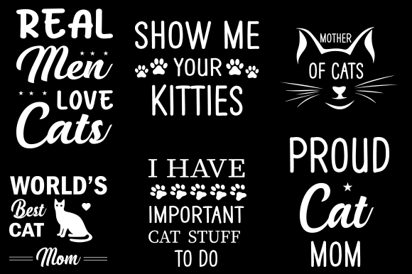 Cat T Shirt Bundle: Typography Graphics & Print Templates