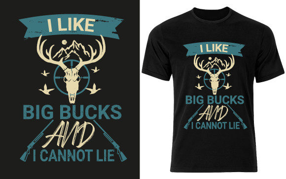 Hunting T-shirt Design: Bold Graphics for Print Templates