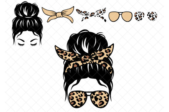 Messy Bun Graphics: Essential Illustrations for Crafters
