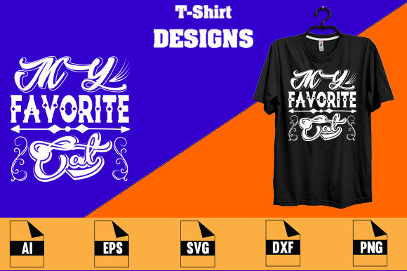 My Favorite Cat T-shirt Design: Graphics & Print Templates