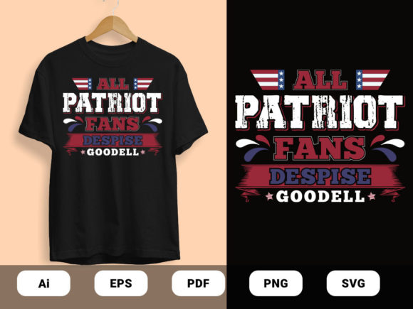 Patriot Fans T-shirt Design Vector: Graphics & Print Templates