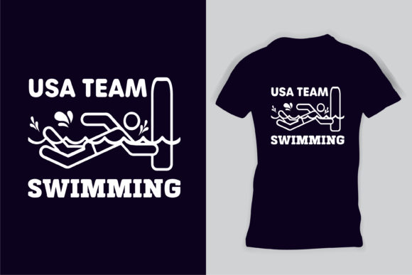 Swimming USA Athlete Sport Team T-Shirt Graphics & Print Templates
